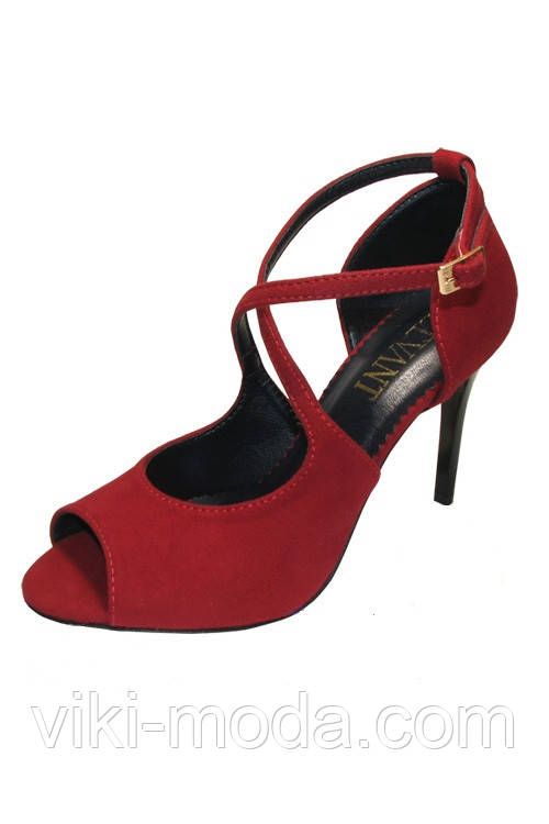 Туфлі жіночі для кізомби "Рита" червона замша