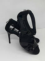 Туфлі жіночі для кізомби "Настя" верх чорний лак і чорний замш
