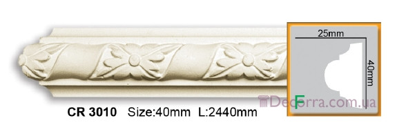 Молдинг поліуретановий з орнаментом Gaudi Decor CR 3010