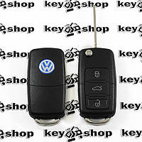 Ключ Volkswagen (корпус Фольксваген) 3 - кнопки, лезвие HU49