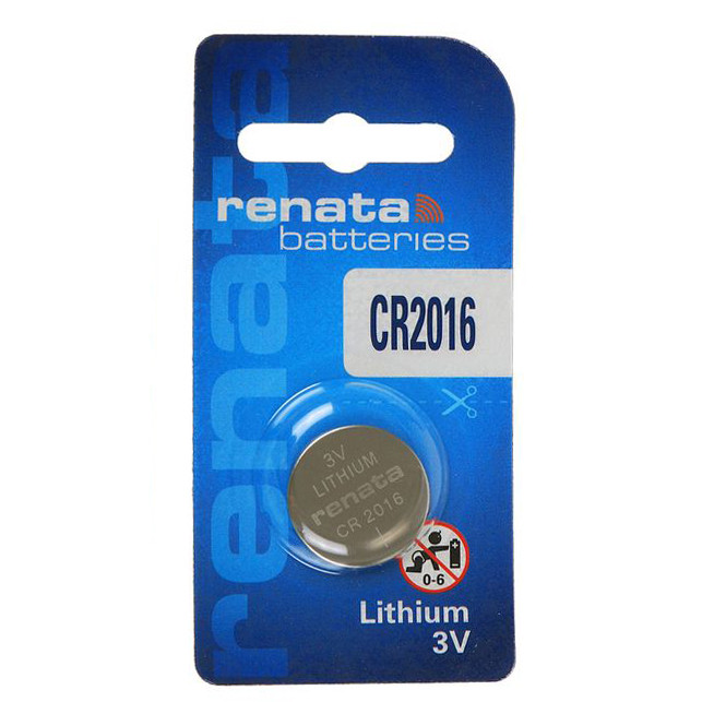 Батарейка літієва Renata CR2016 Lithium 3V дискова таблетка
