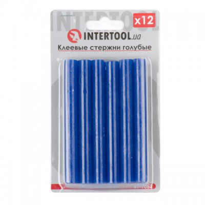 Комплект блакитних клейових стрижнів 11.2 мм*100мм, 12шт. INTERTOOL RT-1052