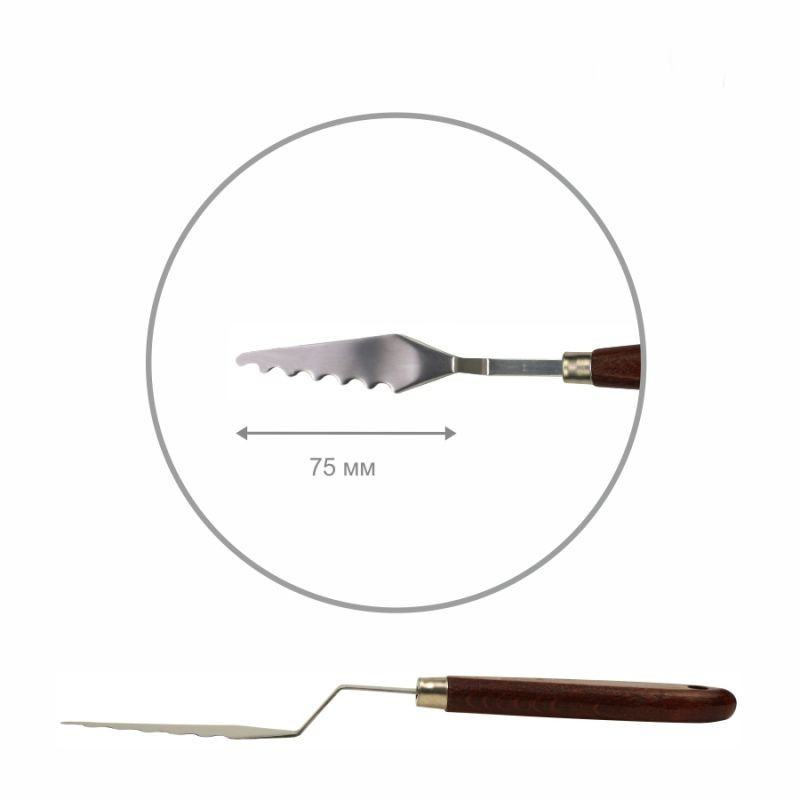 Мастихін ArtWork № 6 хвилястий довжина 7,5 см Rosa Studio, 94129406, фото 1