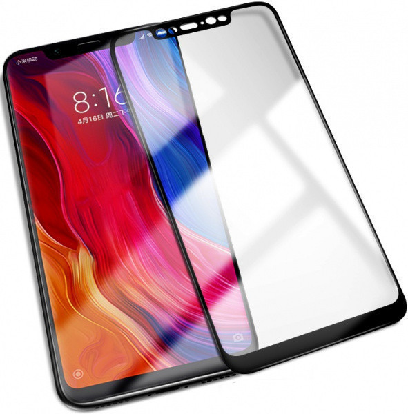Захисне скло 3D для Xiaomi Mi8 Pro Black (9H Tempered Glass), фото 1