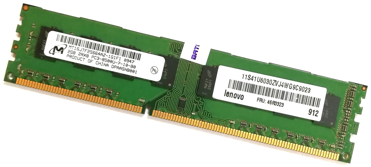 Оперативна пам'ять Micron DDR3 1066MHz 2Gb PC3-8500U CL7 (MT16JTF25664AZ-1G1F1) Б/В