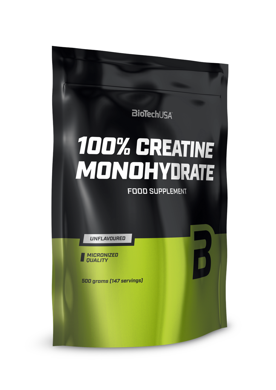 Креатин моногідрат 100% Creatine Monohydrate (500 г) пакет Biotech USA