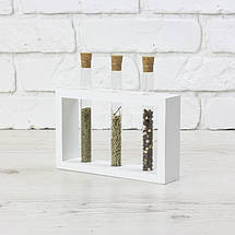 Дерев'яна підставка на 3 пробірки для спецій канцелярії кольорів, фото 2