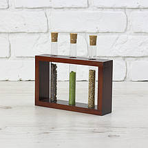 Дерев'яна підставка на 3 пробірки для спецій канцелярії кольорів, фото 4