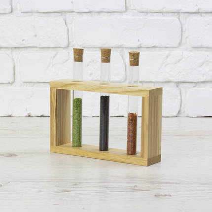 Підставка з пробірками натурального кольору (3 пробірки), фото 1