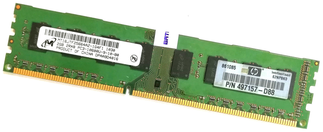 Оперативна пам'ять Micron DDR3 2Gb 1333MHz PC3 10600U CL9 2R8 (MT16JTF25664AZ-1G4F1) Б/В