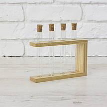 Підставка з дерева на 4 пробірки для спецій канцелярії квітів, фото 2