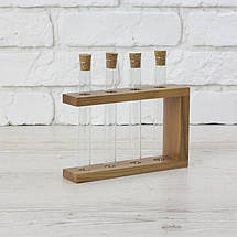 Підставка з дерева на 4 пробірки для спецій канцелярії квітів, фото 3