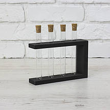 Підставка з дерева на 4 пробірки для спецій канцелярії квітів, фото 4