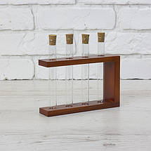 Підставка з дерева на 4 пробірки для спецій канцелярії квітів, фото 5