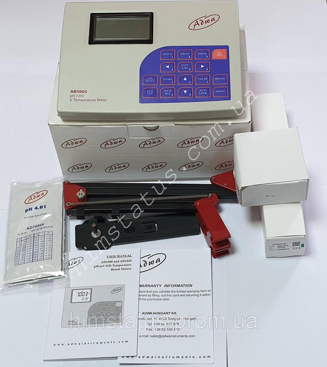 Лабораторный рНметр pH/ОВП/Tempметр ADWA AD1000 (2.000...+16.000 pH