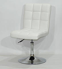 Стілець Augusto CH-Base екокожа білий хромованою круглої базі з регулюванням висоти