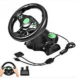 Джойстик кермо ігрове 3 В 1 Vibration Steering Wheel PS2/PS3/PC USB з вібровідданням, фото 4