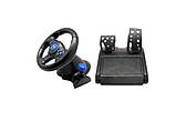 Джойстик кермо ігрове 3 В 1 Vibration Steering Wheel PS2/PS3/PC USB з вібровідданням, фото 5
