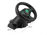 Джойстик кермо ігрове 3 В 1 Vibration Steering Wheel PS2/PS3/PC USB з вібровідданням, фото 6