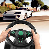 Джойстик кермо ігрове 3 В 1 Vibration Steering Wheel PS2/PS3/PC USB з вібровідданням, фото 7