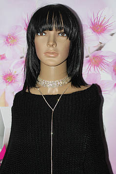 Ніжне срібне кольє з камінням гірський кришталь