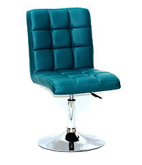 Стілець Augusto CH-Base екокожа зелений 1002 хромованою круглої базі з регулюванням висоти