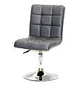 Стілець Augusto CH-Base екокожа сірий 1001 хромованою круглої базі з регулюванням висоти, фото 4
