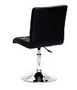 Стілець Augusto CH-Base екокожа чорний хромованою круглої базі з регулюванням висоти, фото 2