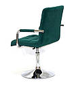 Крісло Augusto ARM CH-Base велюр зелений-1003, хромованою опорі-блін, з регулюванням висоти, фото 2