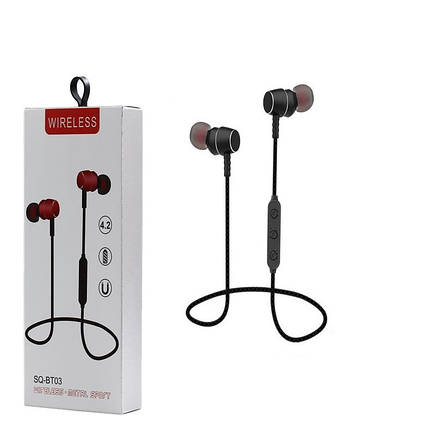 Бездротові вакуумні Bluetooth стерео навушники SQ-BT03, фото 2