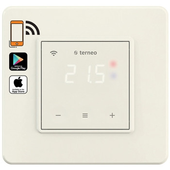Терморегулятор для теплої підлоги програмований з Wi-fi Terneo sx (молочний білий), фото 1