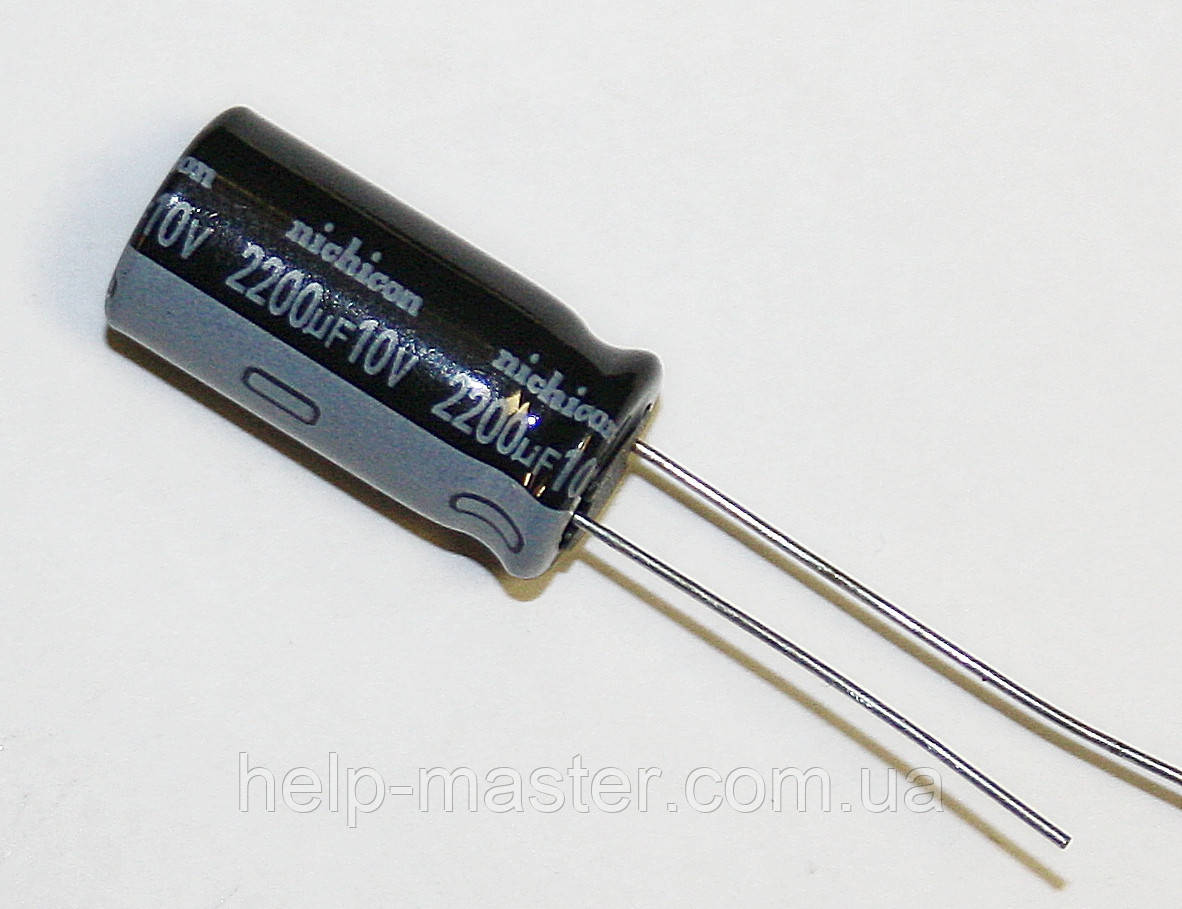 2200 мкф-10v (105 °C) 10*20 Nichicon, фото 1