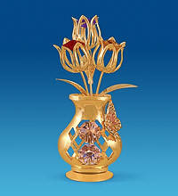 Фігурка Сваровскі з позолотою "Ваза з тюльпанами" AR-4398/ 1. Подарунки до Дня закоханих