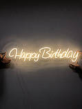 Неоновий напис Happy Birthday в 1 рядок на акриловій підоснові, фото 2