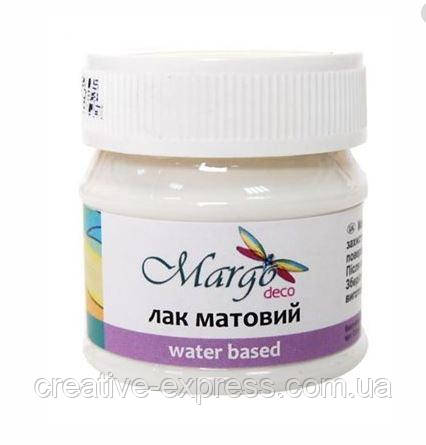 Лак матовий, на водній основі, Matte, 50 мл, Margo