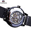 Механічний годинник Forsining Rich, чоловічий наручний годинник форсининг, оригінальний чорний годинник, фото 5