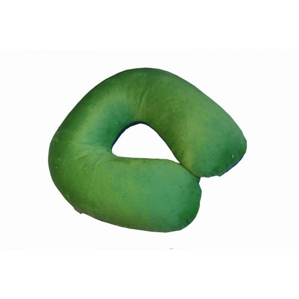 Дорожня подушка-підголівник під шию для подорожей Qibest Memory Foam Travel Pillow — Зелена (1000738)