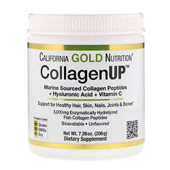 California Gold Nutrition CollagenUP Преміум Морський Колаген, Гіалуронова кислота, вітамін C (206 гр.)