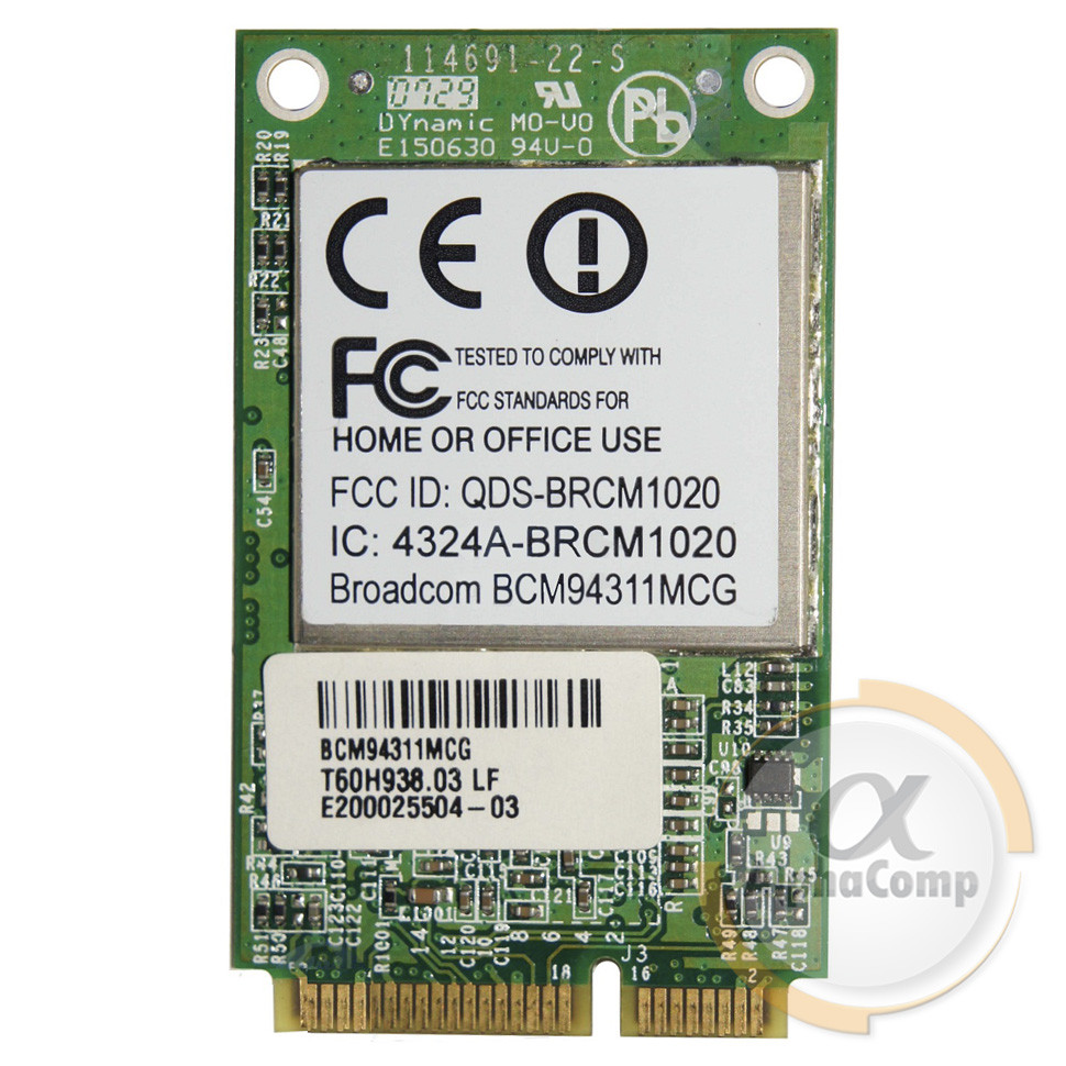 Адаптер mini PCI-e WiFi Broadcom BCM94311MCG 802.11 b/g 54 Mbit/s БУ