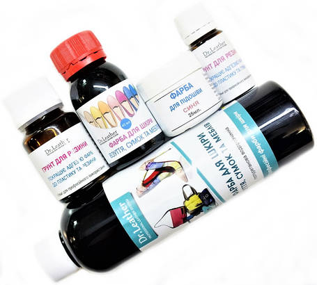 Фарба для підошви, гуми, поліуретану, пластику, додаткові засоби