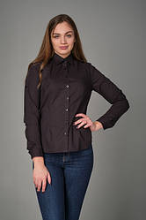 Жіноча сорочка для офіціанта і бармена чорного кольору з довгим рукавом