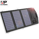 Портативна сонячна панель Allpowers 5V 15 W 10000 mAh Кемпінгова туристична переносна панель чорна, фото 6