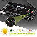 Портативна сонячна панель Allpowers 5V 15 W 10000 mAh Кемпінгова туристична переносна панель чорна, фото 7
