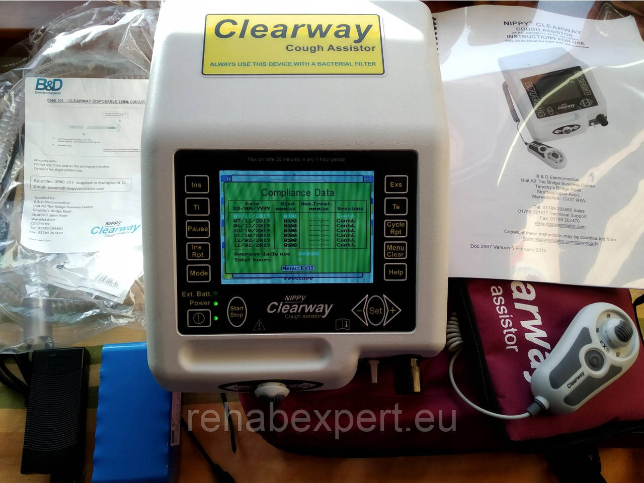 Откашливатель NIPPY Clearway CoughAssist (Used 8h) Инсуффлятор-эксуффлятор для видалення мокротиння з легких, фото 1