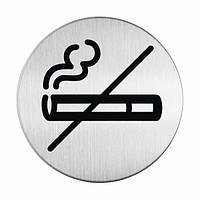 Металлическая самоклеящаяся табличка-пиктограмма «Не курить» Ø 83 mm