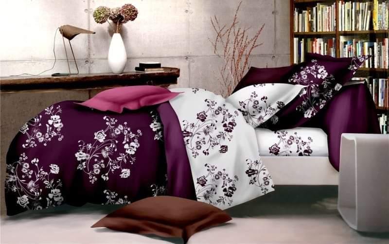 Комплект постільної білизни з принтом Муза фіолет Бязь Gold Полуторний, Двоспальний, Євро, Сім'я, фото 1