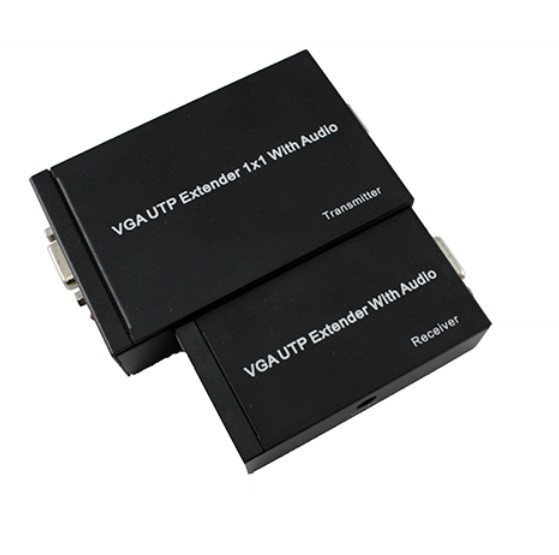 Подовжувач VGA по RJ45 витій парі активний, зі звуком, до 300м, фото 1