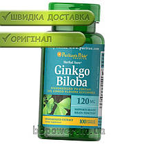 Гінгко білоба Puritan's Pride Ginkgo Biloba 120 mg 100 кап, фото 2
