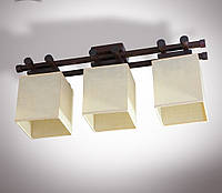 Современная люстра венге с кремовыми абажурами в форме кубов в спальню, кабинет 14903-3 серии "Триллениум"