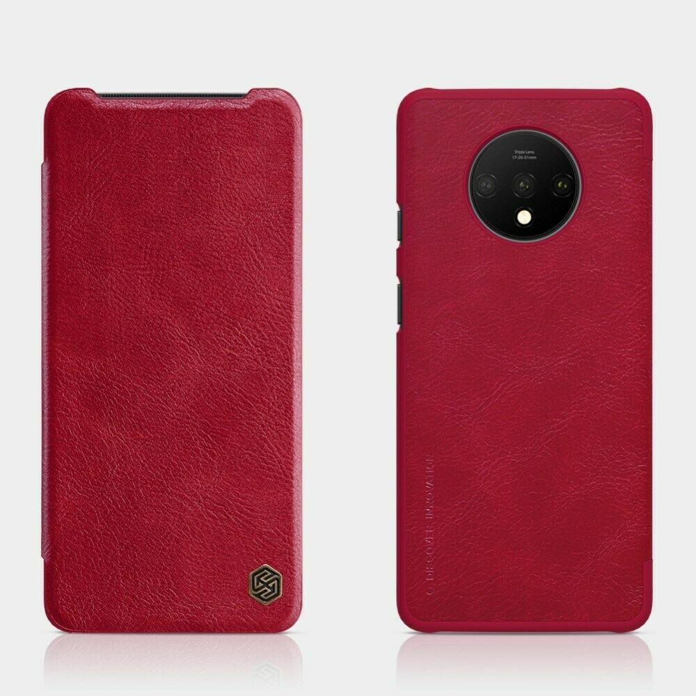 Nillkin Oneplus 7T Qin Red leather case Шкіряний Чохол Книжка